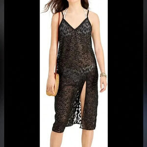 Miken Size m Lurex Animal-Print Midi Swim Cover-Up